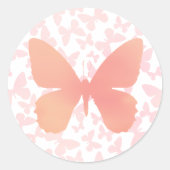 Butterfly Toss (Peach-Single) Ronde Sticker (Voorkant)