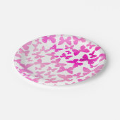 Butterfly Toss (roze) Papieren Bordje (Gekanteld)