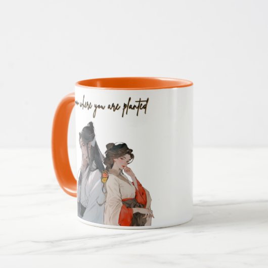 Butterfly Touch Coffee Mok – Sip met Whimsy (Voorkant links)