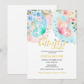 Butterfly twins baby shower uitnodiging (Voorkant / Achterkant)