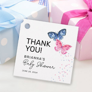 Butterfly Twins Jongen en Meisje Baby shower Dank Bedankjes Labels