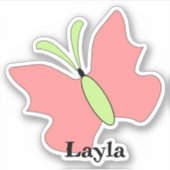 Butterfly Verjaardag Custom Cut Vinyl Sticker (Voorkant)