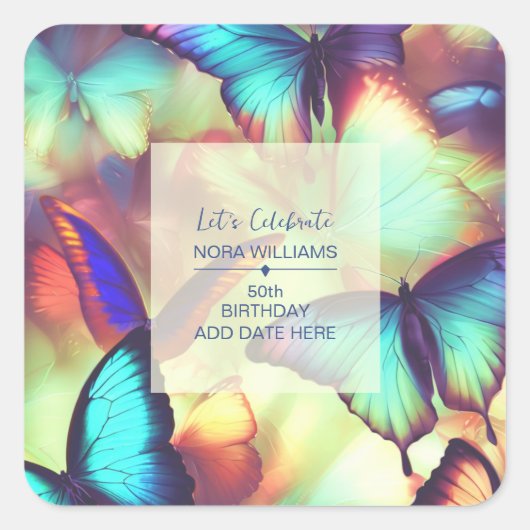 Butterfly Verjaardag Stickers (Voorkant)