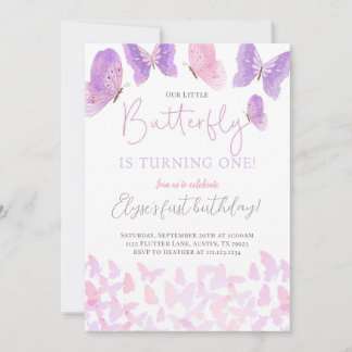 Butterfly Verjaardagsfeestje Uitnodiging Vlinders