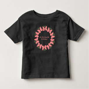 Butterfly Vierde Verjaardagsfeestje Kinder Shirts