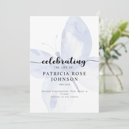 Butterfly Viering Life of Funeral Programme Programma (Staand voorkant)