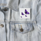 Butterfly Vierkante Button 5,1 Cm (In situ)