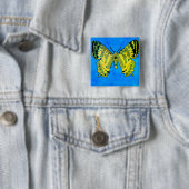 Butterfly Vierkante Button 5,1 Cm (In situ)