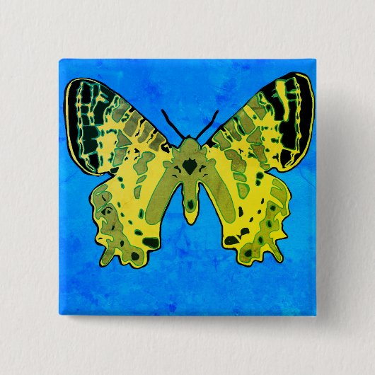 Butterfly Vierkante Button 5,1 Cm (Voorkant)