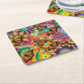 Butterfly Vierkante Kartonnen Onderzetter (Schuin)