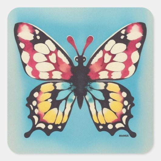 Butterfly Vierkante Sticker (Voorkant)