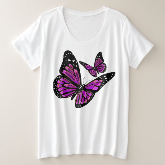 Butterfly violet pour femmes plus de taille (Design devant)