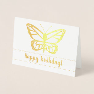 Butterfly-vorm met Happy Birthday-tekst Folie Kaarten