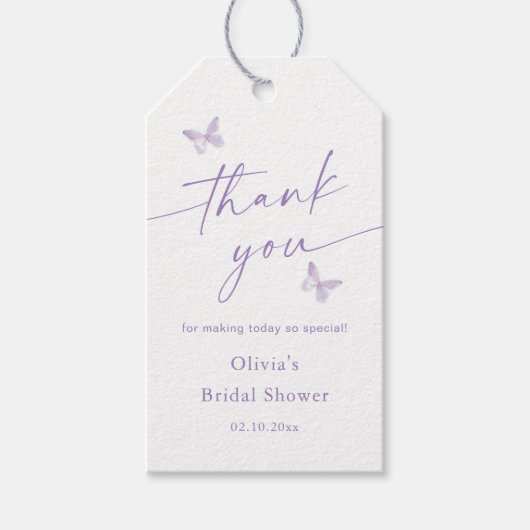 Butterfly Vrijgezellenfeest Dank u voor Cadeaulabel (Voorkant)