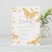 Butterfly Vrijgezellenfeest Gold Elegant Classic Kaart (Staand voorkant)