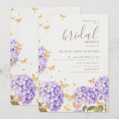 Butterfly Vrijgezellenfeest Hydrangea Gold Romanti Kaart (Voorkant / Achterkant)