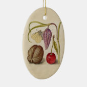 Butterfly Walnut Flower Cherry Waterverf Art Keramisch Ornament (Rechts)