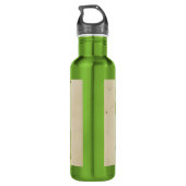 Butterfly Walnut Flower Cherry Waterverf Art Waterfles (Achterkant)