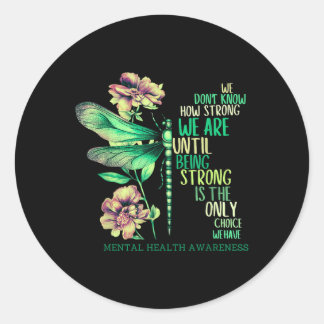 Butterfly Warrior Support Women Mentals Health Awa Ronde Sticker