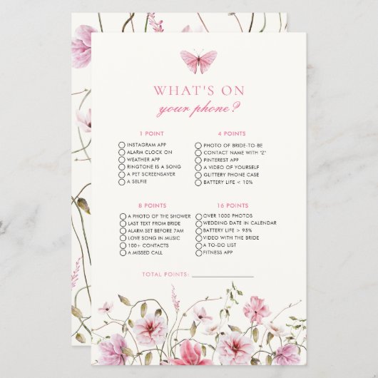 Butterfly Wat op uw telefoon Vrijgezellenfeest spe (Voorkant / Achterkant)