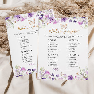 Butterfly Wat zit er in je paarse baby shower game