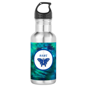 Butterfly Water Fles Green and Blue Stropdas-Dye
