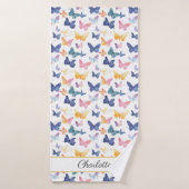 Butterfly Waterverf Kleurrijke Patroon Aangepaste Badhanddoek (Badhanddoek)