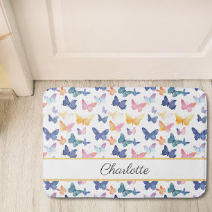 Butterfly Waterverf Kleurrijke Patroon Aangepaste Badmat