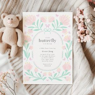 Butterfly Waterverf Meisje Baby shower Kaart