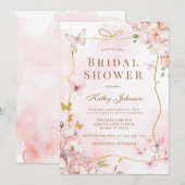 Butterfly Waterverf Wash Vrijgezellenfeest Kaart (Voorkant / Achterkant)