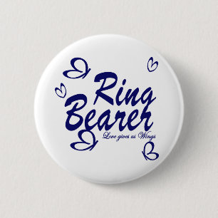 Butterfly Wedding / Ring Drager Ronde Button 5,7 Cm