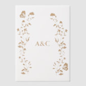 Butterfly Wedding Vellum Overlay Gouden Vellum Uitnodigingen (Voorkant)