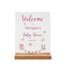 Butterfly Welkom Baby shower Teken