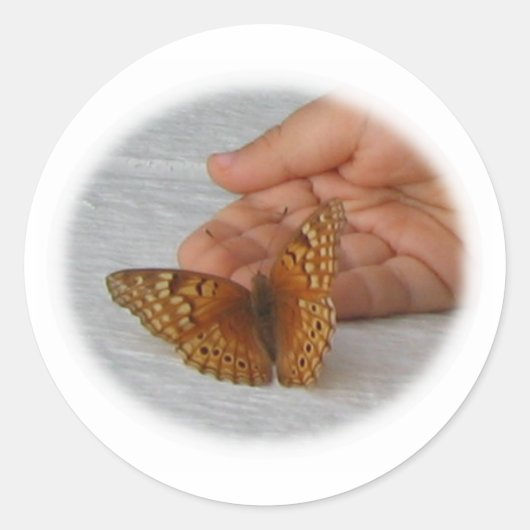 Butterfly Whisperer Ronde Sticker (Voorkant)