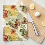 Butterfly Whispers in Earth Tones Theedoek (Quarter Fold)