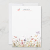 Butterfly Wildflower Baby shower Bedankkaart (Voorkant)