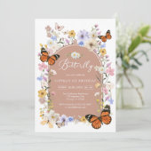 Butterfly Wildflower Baby Shower Invitation (Debout devant)