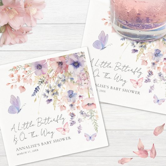 Butterfly Wildflower Baby shower Servet