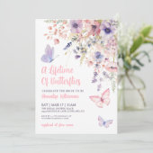 Butterfly Wildflower Bridal Shower Kaart (Staand voorkant)