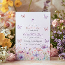 Butterfly Wildflower Floral Baptism Christening