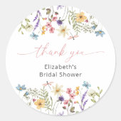 Butterfly Wildflower Garden Vrijgezellenfeest Ronde Sticker (Voorkant)