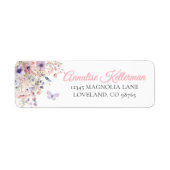 Butterfly Wildflower Return Address Label (Voorkant)