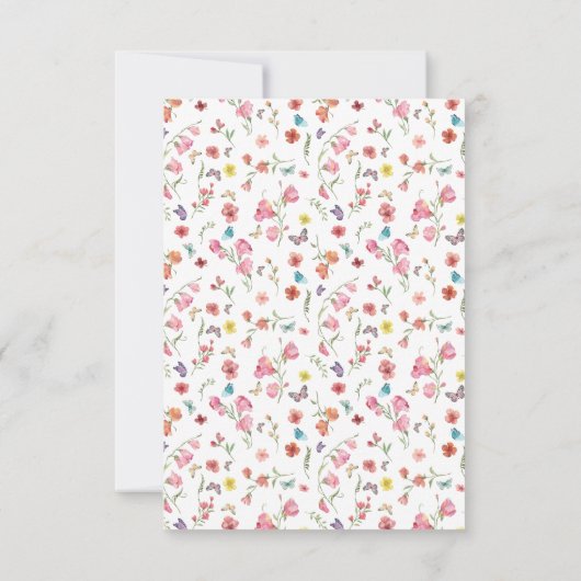 Butterfly Wildflower Vrijgezellenfeest Dank u kaar Bedankkaart (Achterkant)