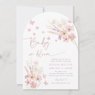 Butterfly Wildflowers Baby in Bloom Baby shower Kaart