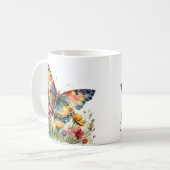 Butterfly & Wildflowers Koffie Mok (Voorkant links)