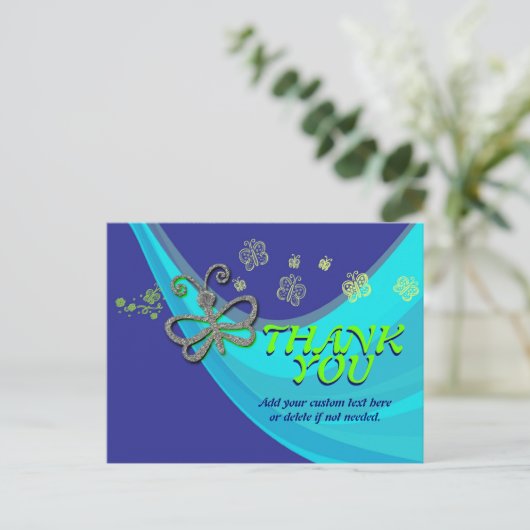 Butterfly Wind Dance Dank u Briefkaart (Staand voorkant)