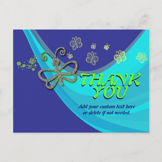 Butterfly Wind Dance Dank u Briefkaart (Voorkant)
