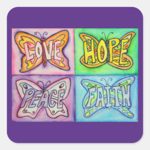 Butterfly Wings Word Art Aangepaste Sticker sticke