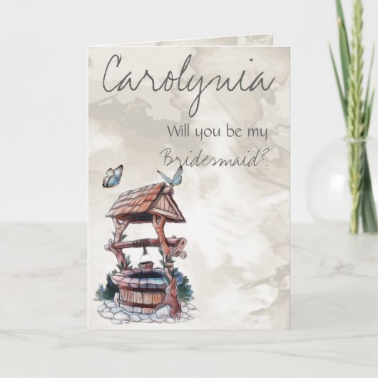 BUTTERFLY WISHING GOED BRIDESMAID INVITE (Voorkant)