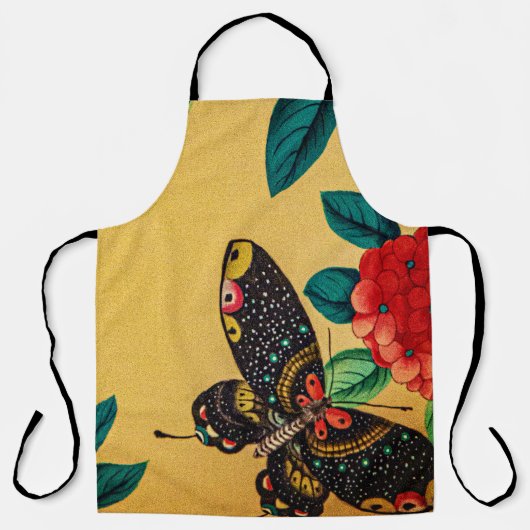 Butterfly with a bush kitchen apron schort (Voorkant)